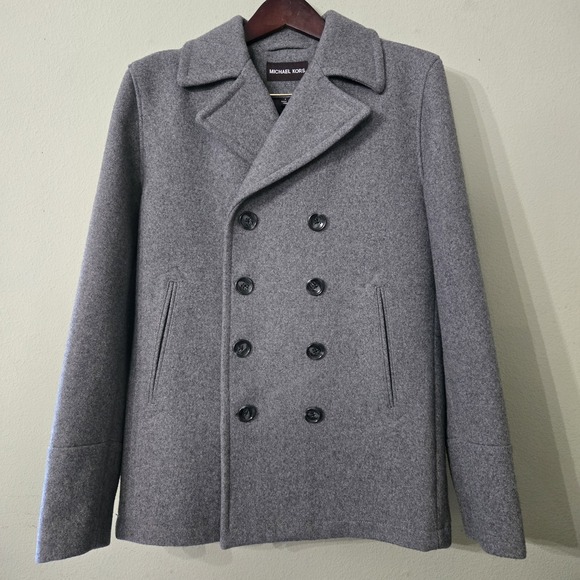 Michael Kors Wool Blend Lined‎ Pea Coat Double-Breasted Size Small Euc - Picture 1 of 7